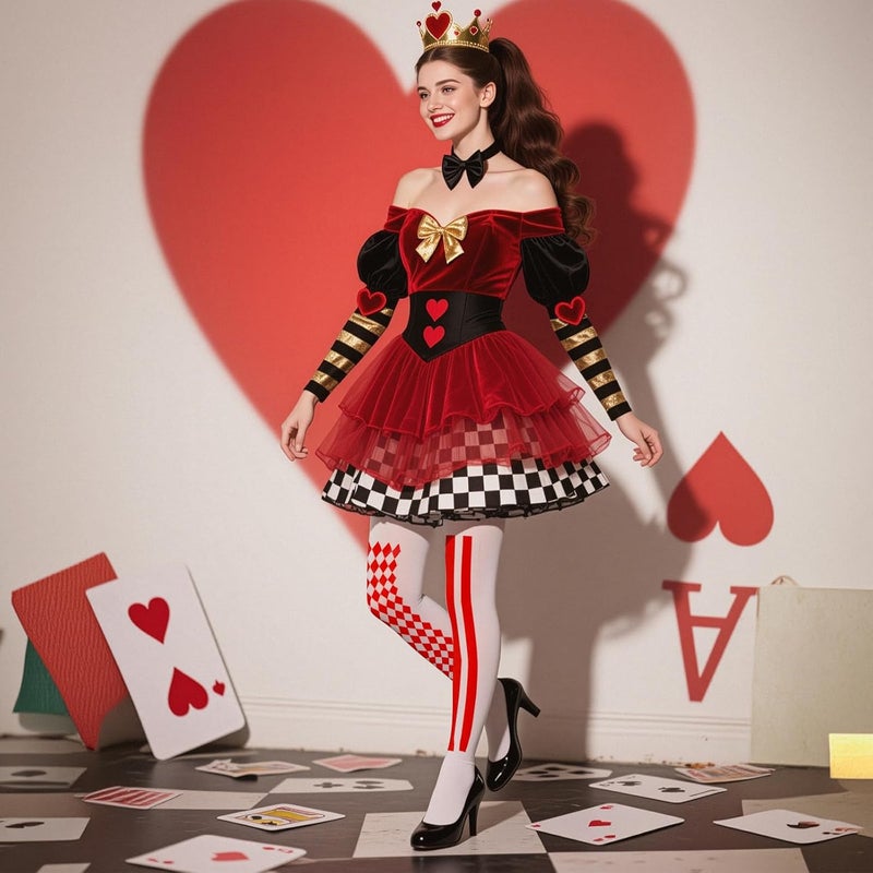 Aczyoxw Women Stockings Costumes Diamond and Hearts Tights Stocks Cosplay for Party - Image 4